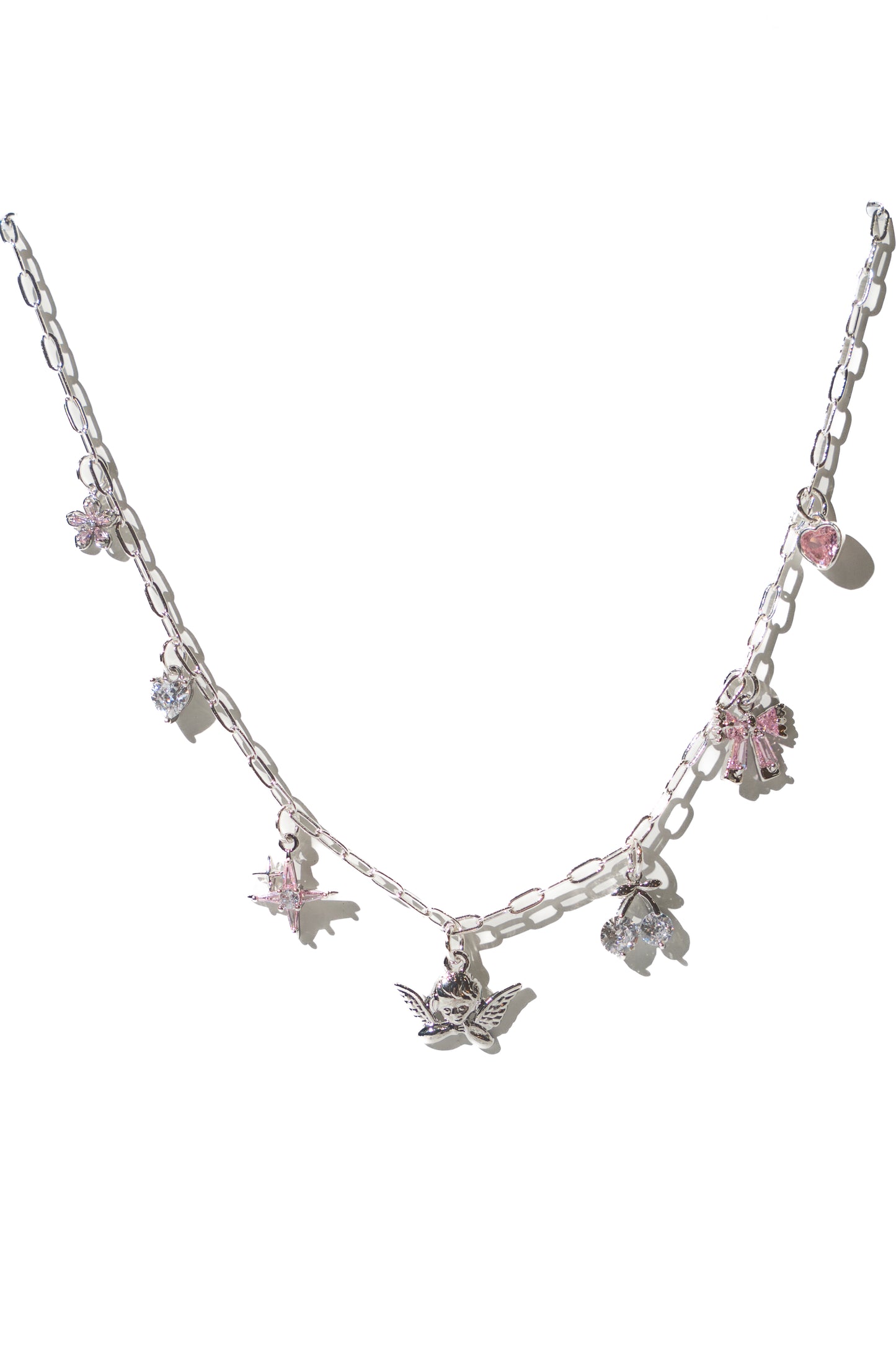 Petite Coquette Charm Necklace in Silver