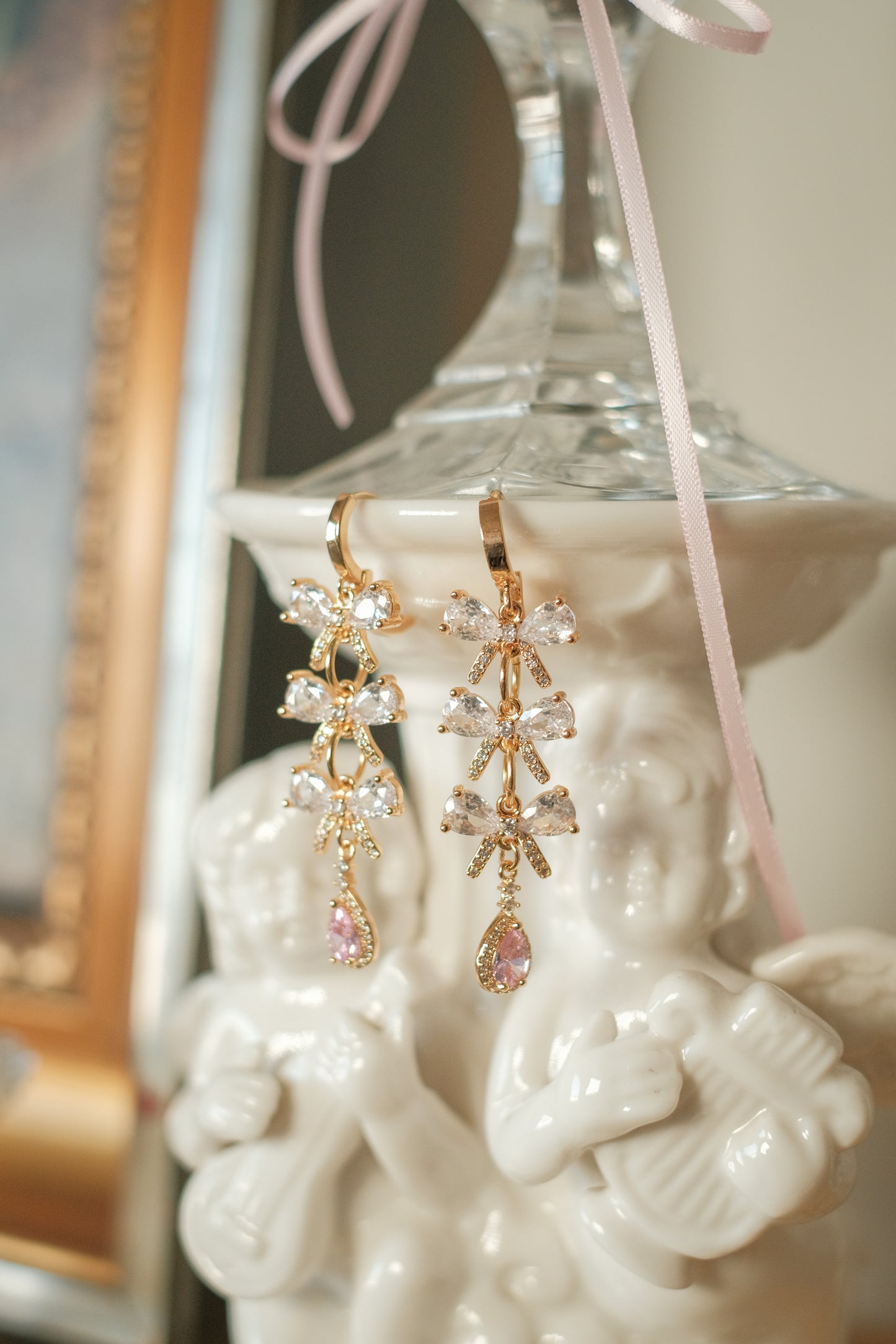 Evangeline Triple Bow Earrings